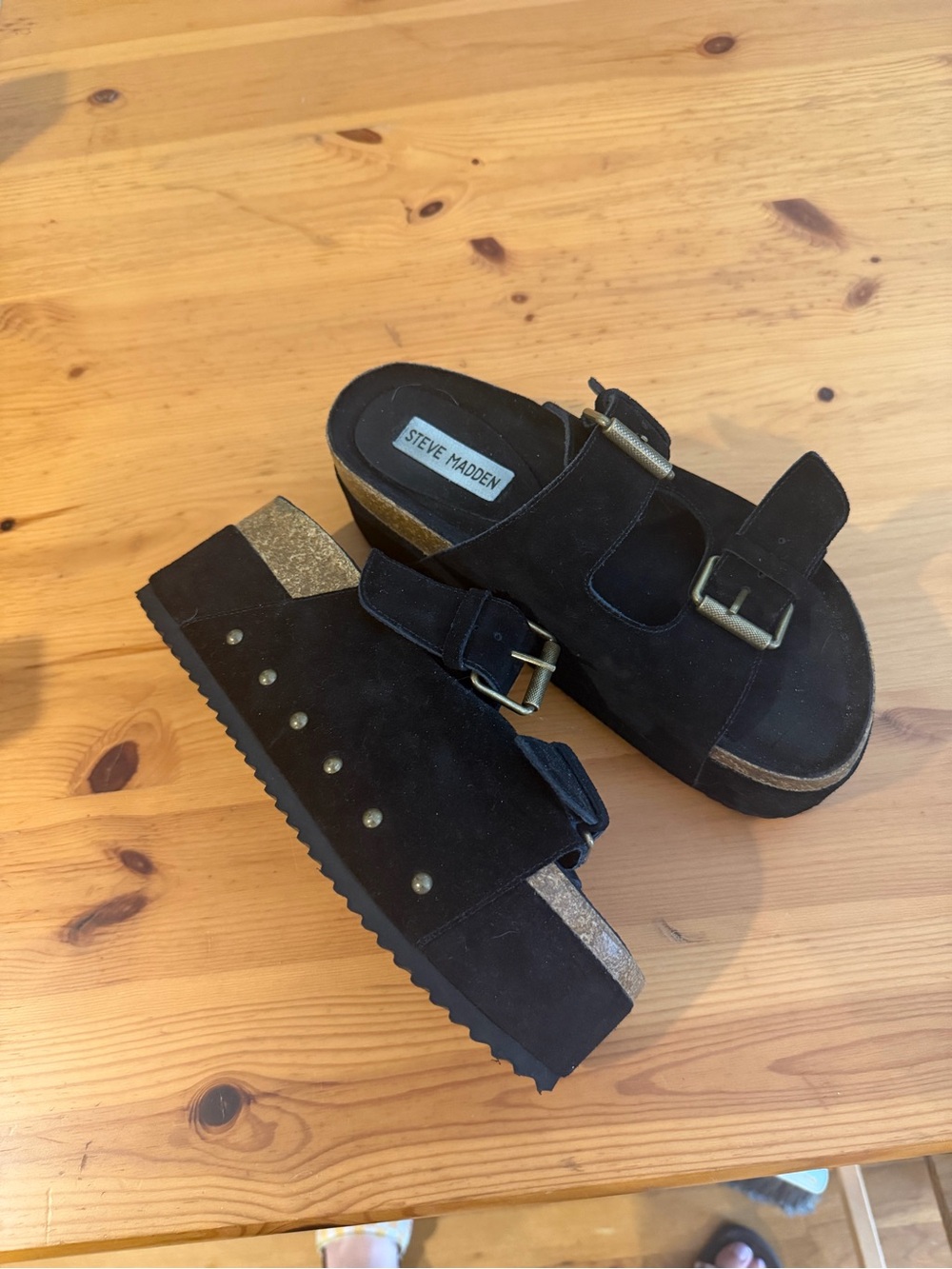 Steve Madden Kali black platform sandals